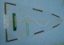 Parabelschablone, Sinuskurve innen, Plexiglas, 60 cm, magnethaftend