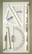 Gerätetafel IV, 110 x 63cm, mit Zeichengeräten