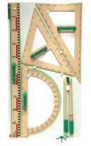 Wandtafelzeichengerätesatz magnethaftend, aus RE-Wood®, 6-teilig Wandtafelzeichengerätesatz magnethaftend, aus RE-Wood®, 6-teilig