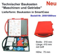 Technischer Baukasten, Maschinen und Getriebe, im Kunststoffkoffer