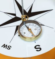 Kompass, mit Flauschplatte