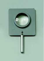 Zerstreuungslinse in Fassung mit Stab, bikonkav, Brennweite f=-100 mm