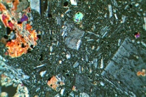 Andesit, Gesteinsdünnschliff Dauerpräparat, Trachyandesite