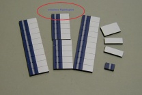 Magnetsymbol für Stundenplan, halb dunkelblau mit Streifen-halb weiß