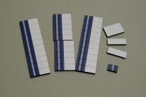 Satz Kippmagnete für Stundenplan, dunkelblau mit Streifen - weiß