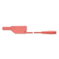 Experimentierkabel, 1mm², 75cm, mit Sicherheitsstecker/Buchse, rot