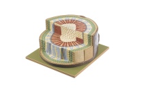 Modell Schnitt durch das einjährige Stamm-Holz einer dikotylen Holzpflanze