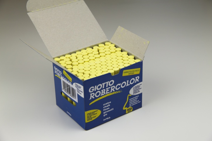 Robercolor-Kreide gelb 100 Stück im Karton rund  Ø 10 mm