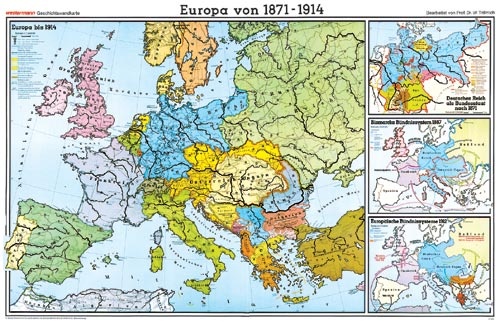 Wandkarte Europa von 1871 bis 1914, 202x147 cm