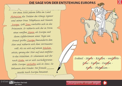 Interaktive Tafelbilder: Lerne Europa kennen