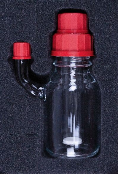 Flasche, 250 ml, GL 45, mit seitl. Ansatz GL 18