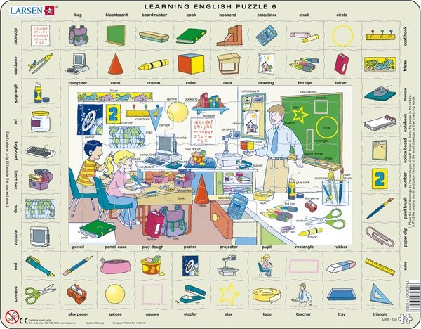 Puzzle - Learning English Puzzle 6, Format 36,5x28,5 cm, Teile 70