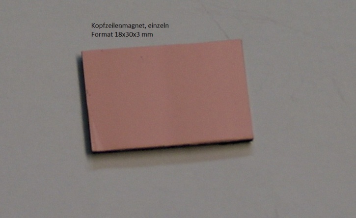 Kopfzeilenmagnet zur Kennzeichnung der Klasse 18x30mm, rosa