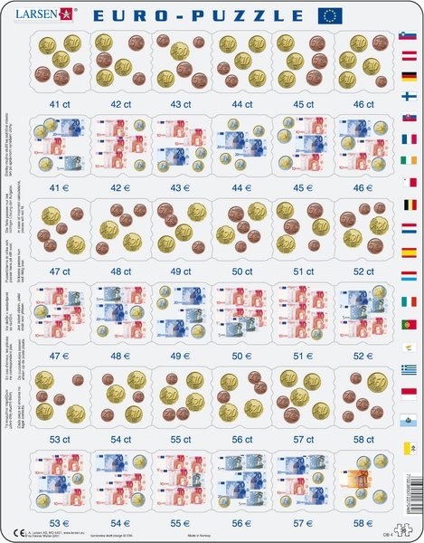 Puzzle - Euro-Rechenspiel, Format 36,5x28,5 cm, Teile 36
