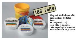Magnet Multi-Form 186, runde Box mit 186 Teilen