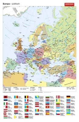 Handkarte (im 10er Set) Europa, physisch/politisch