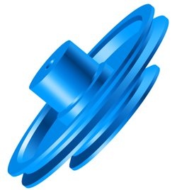 Stufenscheibe für Riemengetriebe mit Bund, 60/36 mm Durchmesser