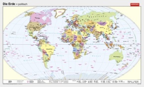 Wandkarte Die Erde, politisch, 248x150 cm