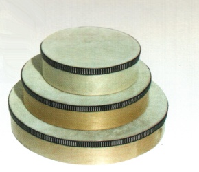 Tamburin aus Holz, Naturfell mit Schlägel, Ø 15cm