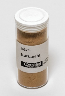 Korkmehl,  Dose mit Inhalt 10 g.
