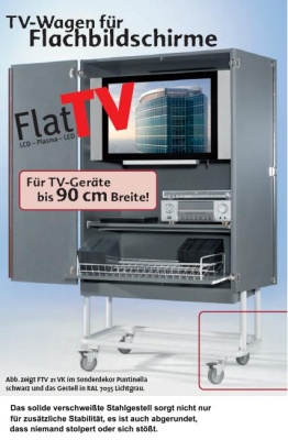 Fahrbarer TV-Schrank für LCD-, Plasma- oder LED-Fernseher, mit e