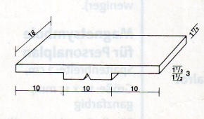Kopfzeilenmagnet zur Kennzeichnung der Klasse 18x30mm, beige meliert mit weißem Streifen