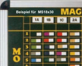 Kopfzeilenmagnet zur Kennzeichnung der Klasse 18x30mm, gelb mit weißem Streifen